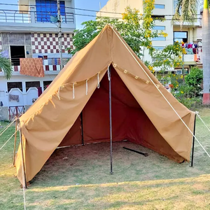 Carpa Portátil Estilo Legión Romana, Lona de Algodón Beige Oscuro con Poste de Aluminio, Impermeable - Product Image 4
