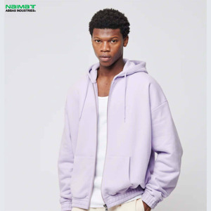 Sudadera con capucha de forro polar grueso transpirable para hombre, de primera calidad, personalizada, con doble cremallera, estilo urbano, talla 6XL, color liso, para invierno, venta al por mayor - Product Image 2