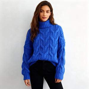 Basic V-neck Winter Women's Knitted Pullover <b>Cardigan</b> 100% Cotton Breathable Loose Fit <b>Plus</b> <b>Size</b> Front Logo - Product Image 5