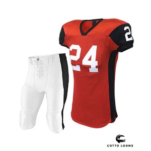 Maillot de football américain pro OEM et uniforme matériel personnalisé en tissu professionnel respirant avec logo cousu en sergé - Product Image 2