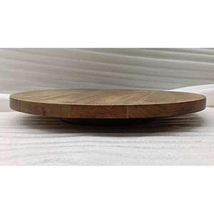 Plateau en bois de manguier de qualité supérieure de couleur miel chaude avec forme circulaire élégante et finition lisse idéal pour servir et afficher - Product Image 3