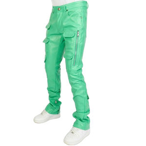 Ropa informal Pantalones de cuero para hombre Venta caliente Pantalón de cuero al aire libre Color sólido Venta al por mayor Transpirable Precio barato para la venta - Product Image 1