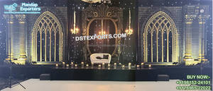 Pilares de bollwood para decoración de escenario de recepción, escenario de boda tradicional con paredes de vela, escenario de compromiso de boda gloriosa - Product Image 3