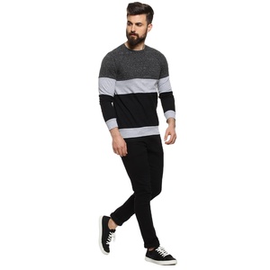Camiseta de ajuste regular de manga larga con bloques de color gris para hombre Ajuste cómodo y alto rendimiento para uso diario - Product Image 1