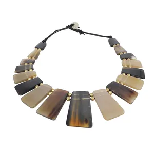 Fashionable Horn Necklace Women's Handmade Buffalo Horn Fashion Long Chain Neck for customized size sale