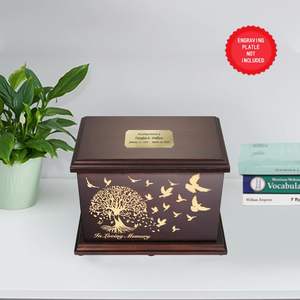 Cremation Memorial Urns for Human Ashes Adult Male Female, <b>Wooden</b> Urns <b>Box</b> and Casket for Ashes Men Women Child, Large Burial - Product Image 6