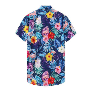 Nuevo botón ecológico de punto de verano para hombre, estampado Floral completo, manga corta de gran tamaño, playa, vacaciones cómodas, informales - Product Image 2