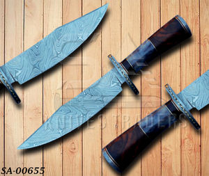 Cuchillo Bowie de Caza y Camping Personalizable OEM de Grado Industrial, con Borde Dentado de Acero Inoxidable, Mango de Madera y Hueso, Garantía de 3 Años - Product Image 4