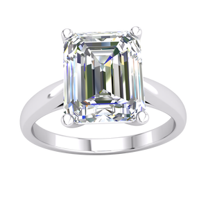 แหวนดีไซน์คลาสสิกหรูหรา9K สีเหลืองและสีขาวทองสำหรับผู้หญิงพร้อม3.02Cts คมชัดในห้องปฏิบัติการที่ปลูกด้วยเพชรทรงกลมตัดอย่างยอดเยี่ยม - Product Image 4