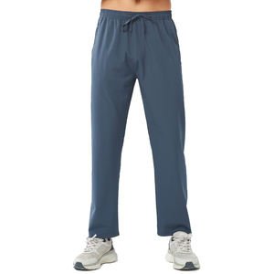 ผ้าย้อมสีพื้นสำหรับผู้ชายกางเกงผ้าถักแบบลำลองมีกระเป๋า - Product Image 1