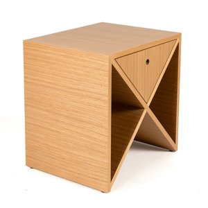 Qua đầu giường bằng gỗ tối giản Thiết kế thời trang sồi Veneer gỗ duy nhất ngăn kéo đầu giường - Product Image 1