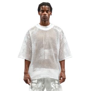 Custom Logo High Quality Boxy Fit Oversized Mesh Football Jersey Screen Print Mesh Soccer Jersey Oversize Vintage Men Shirts - Product Image 1