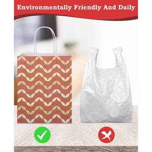 Sacs de Noël Goodie Bundle Sacs en papier kraft moyens pour cadeaux, bonbons et friandises Wave 100% Sacs en papier recyclables - Product Image 4