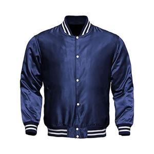 Veste Varsity en satin pour hommes avec manches en cuir Veste Varsity Letterman personnalisée en chenille - Product Image 5