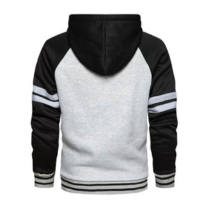 Sweat à capuche ample automne-hiver en pur coton rétro de couleur unie pour hommes - Product Image 2