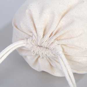 Natural Cotton <b>Drawstring</b> <b>Pouch</b> 6x8 Screen Printed Favor & Gift Bag with Embroidered Custom Logo for Crafts and Candies - Product Image 5