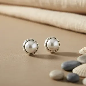 Pendientes Clásicos de Mujer con Baño de Oro de 18K y Diamantes, Diseño Geométrico Moderno para Bodas o Fiestas - Product Image 2