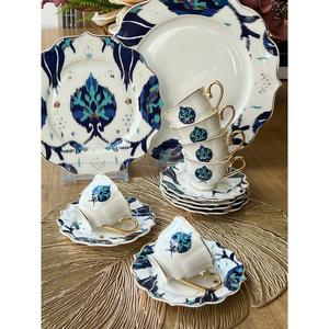 Tazza di caffè turco Ikat blu 12 pezzi per 6 persone - Product Image 1