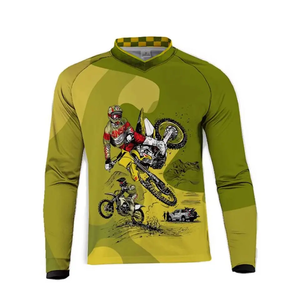 Transpirable de manga larga Motocicleta y carreras de autos Moto Racing Downhill MTB Jerseys - Product Image 2