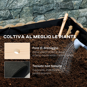 Outsunny Maceta Vertical de Madera para Exteriores con Orificio de Drenaje y Forro Interno, 86x30x50 cm - Product Image 6