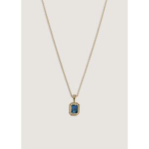 Brooklyn Religious Style <b>Emerald</b> Cut <b>Pendant</b> Blue Sapphire Diamond Pearl Rose Gold Material Bezel Setting Inlay Charm Jewelry - Product Image 2
