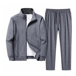 100% coton Logo personnalisé conception vêtements de sport formation et vêtements de Jogging hiver à manches longues fermeture éclair deux pièces hommes survêtements ensembles - Product Image 5
