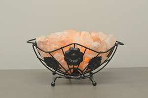 Lampes de sel de l'Himalaya sculptées en matériaux organiques, réglables, avec morceaux de sel, vente en gros - Product Image 5