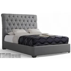 Кровать Queen-size 5 футов JEU AE 8003 современная мебель для спальни из натуральной кожи PVC PU ткань модульный дизайн рамы Divan Malay