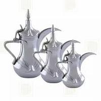 Penjualan Terbaik teko kopi Arab aluminium kualitas tinggi Dallah dengan termos terisolasi yang dipoles untuk Menyajikan kopi di Hotel & Rumah