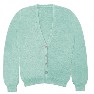 Customized 7GG Material Chenille Logo V Neck Women's Winter Plus Size <b>Cardigan</b> Knitted Patchwork Embroidered Fraternity Sweaters - Product Image 4
