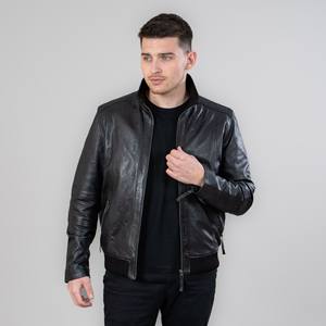 Veste en cuir souple personnalisée pour hommes veste en cuir pour hommes de haute qualité en plein air populaire mode doublé fermeture éclair veste en cuir pour hommes vente en gros - Product Image 5