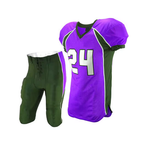 Uniforme de football américain de vêtements de sport confortables et légers uniforme de couleur verte violette de sublimation personnalisée 2024 - Product Image 1