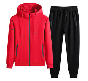 Alta calidad en blanco logotipo personalizado Jogging hombres sudaderas con capucha conjunto de chándal de algodón - Product Image 3