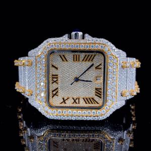 Hip Hop Bust Down Iced Out Watch Honeycomb Setting Moissanite Diamond Watch Hip Hop Ice Out Montres de luxe pour unisexe - Product Image 2