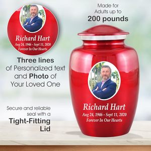 Urnas de Cremación de Metal con Foto Personalizada, Urnas Funerarias Personalizadas para Cenizas de Adultos, Urnas para Cenizas Humanas Hechas a Mano, Tamaño Personalizado - Product Image 6