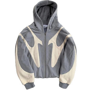 Sweat à capuche pour homme sweat à capuche patchwork pour adulte sweat à capuche brodé en polaire hommes camouflage pull à manches longues retravaillé - Product Image 4