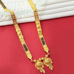 Venta al por mayor 24K Gold Filled Long Vati Mangalsutra, Indian Wedding Long Vati Mangalsutra Daily Wear Gold Finish Forming Mangalsutra - Product Image 1