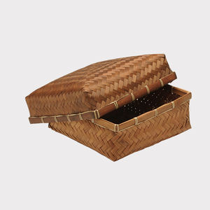 Vente en gros Plateau pliant en bambou écologique Panier de rangement tissé à la main pour la cuisine Cadeau de mariage de Noël du Vietnam - Product Image 1