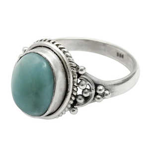 Bague en argent avec pierre précieuse Larimar de qualité supérieure, style bohème, parfaite pour les anniversaires et le port quotidien, en argent sterling 925 - Product Image 1