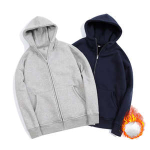 Sudadera con capucha y cómoda de invierno para hombre, chaqueta de lana con cuello con capucha y cremallera suelta, método de tejido no tejido de punto - Product Image 1