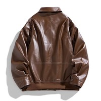 Veste en cuir d'agneau véritable pour homme, style motard, avec broderie patchwork et col montant, pour l'hiver, vente en gros