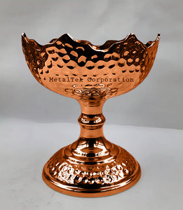 Cuenco de helado de Chocolate con fruta de Pedestal texturizado martillado festoneado, vajilla de colores personalizada, decoraciones de mesa de regalo ideales - Product Image 4