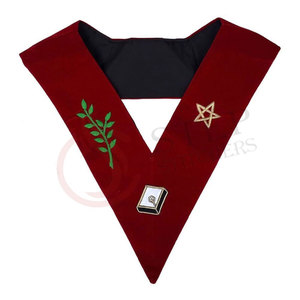Collar de gran rango de Regalia masónica, logotipo personalizado bordado hecho a mano y diseño bordado - Product Image 1