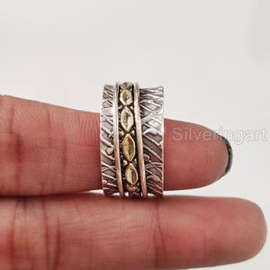 Anneau de méditation Infinity Spinner Band Bague de pouce pour femme en argent sterling 925 Fidget Bijoux faits à la main Fine Yoga Mens Spinner Ring - Product Image 6