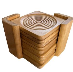 Juego de posavasos de madera para tazas de té y café, mesa de comedor, cocina, oficina, decoración del hogar, acabado natural, hecho a mano, ecológico - Product Image 4