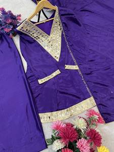 Elegante Traje Salwar de Terciopelo de Lujo para Mujer, Bordado con Lentejuelas, Secado Rápido, para Todas las Temporadas, para Fiestas y Festivales, Antra - Product Image 2