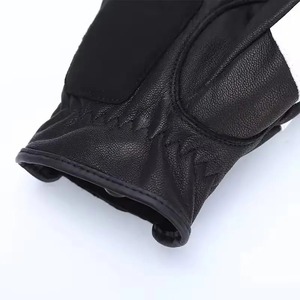 ถุงมือขี่มอเตอร์ไซค์หนังแท้สำหรับผู้ชาย, ถุงมือขี่มอเตอร์ไซค์บนถนนแข่งรถสีแดงสีดำถุงมือกันไฟสำหรับใช้ในฤดูร้อนฤดูหนาว - Product Image 3