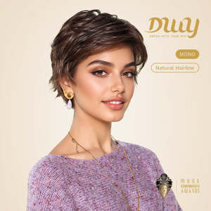 วิกผมสั้นสังเคราะห์ Kinsley-DWY สีน้ำตาลอ่อน แบบมีเชือกผูกด้านหน้า แสกได้ตามต้องการ วิกผมสังเคราะห์สีน้ำตาล - Product Image 2