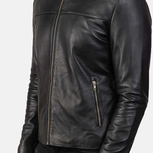 Adornica ODM Genuine <b>Sheepskin</b> and Cowhide Leather Biker <b>Jacket</b> Black Reversible XS Size for Autumn Season Coated Processed - Product Image 6