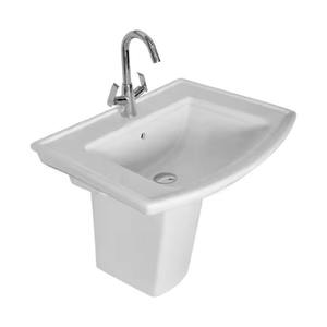 อ่างล้างหน้าเซรามิกสีขาวทรงสี่เหลี่ยมครึ่งฐานอ่างล้างมือ lavabo สำหรับห้องน้ำวิลล่าในโรงพยาบาลส่งตรงจากซัพพลายเออร์อินเดีย - Product Image 2